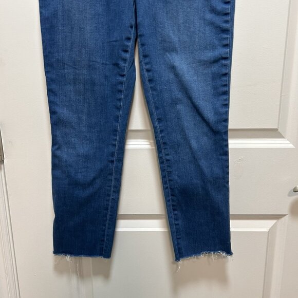 Frank & Eileen Wicklow Performance Cropped Blue Denim Jeans Raw Hem Size 0 - Picture 4 of 16